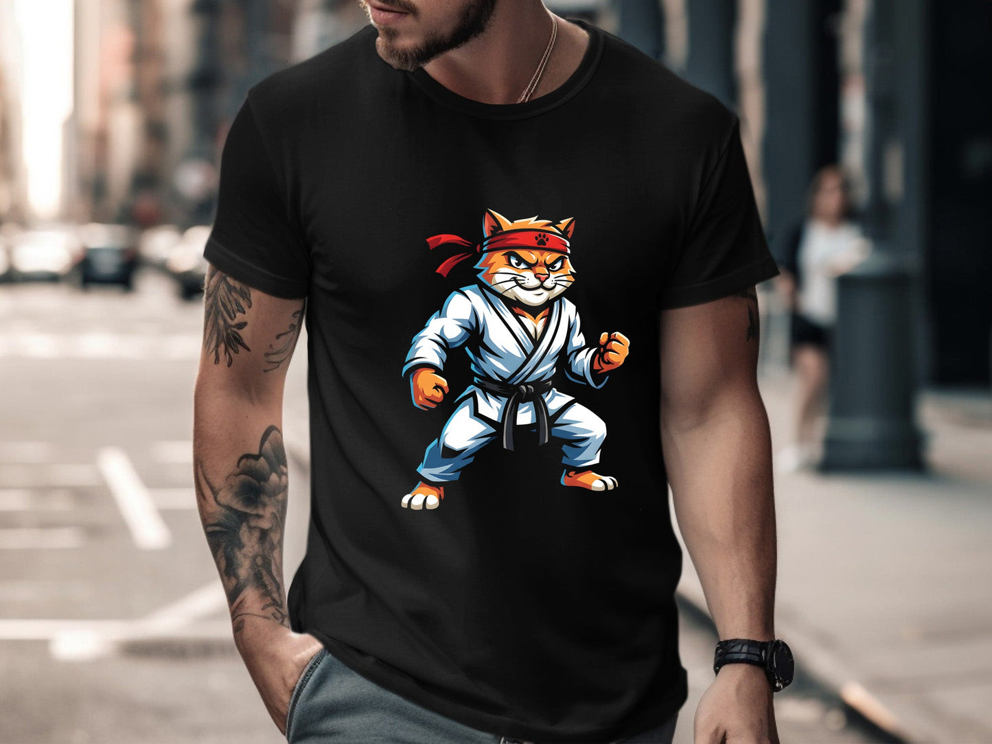Karate Cat Sensei Martial Arts T-Shirt