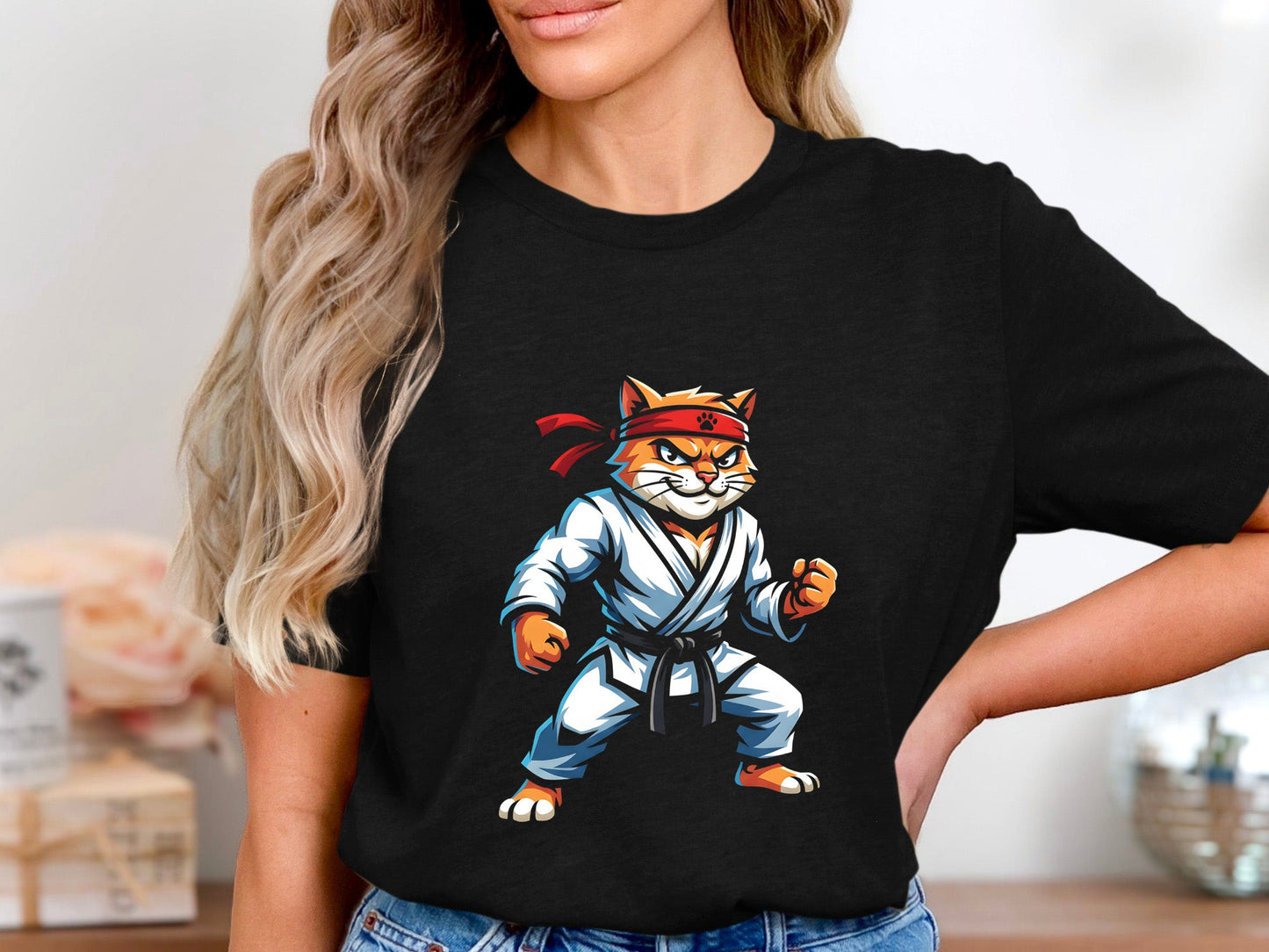Karate Cat Sensei Martial Arts T-Shirt