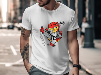 Kiai! T-Rex Karate Dinosaur T-Shirt