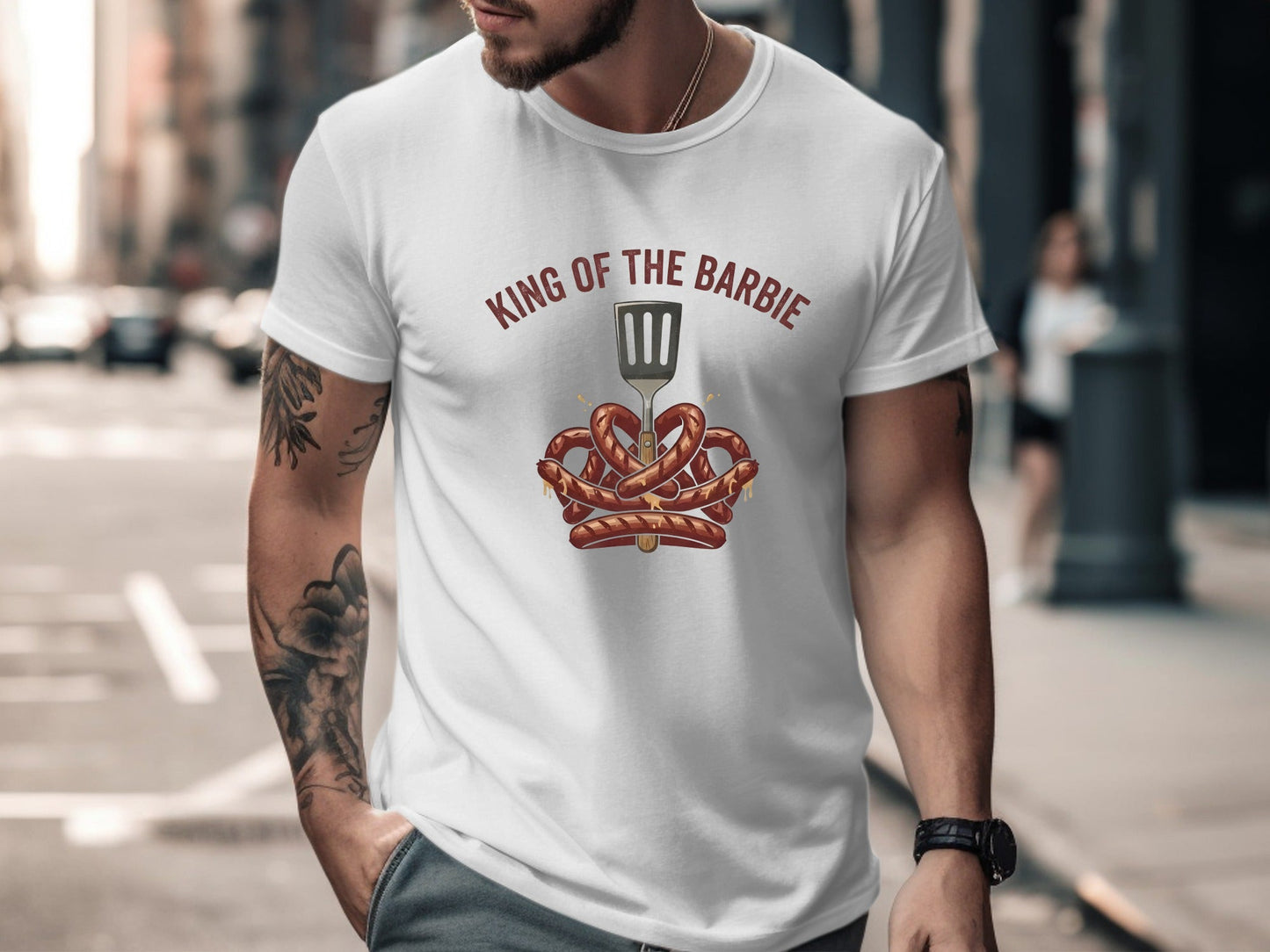 King of the Barbie Funny Sausage T-Shirt | Aussie BBQ Tee