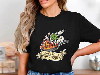 Stay Out Of My Kitchen Funny Pickleball Pan Tee