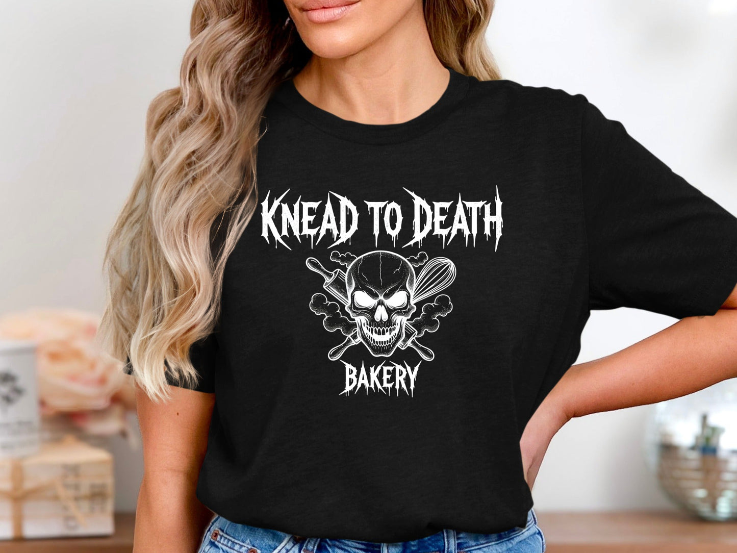 Knead To Death Bakery Skull Funny Baker T-Shirt
