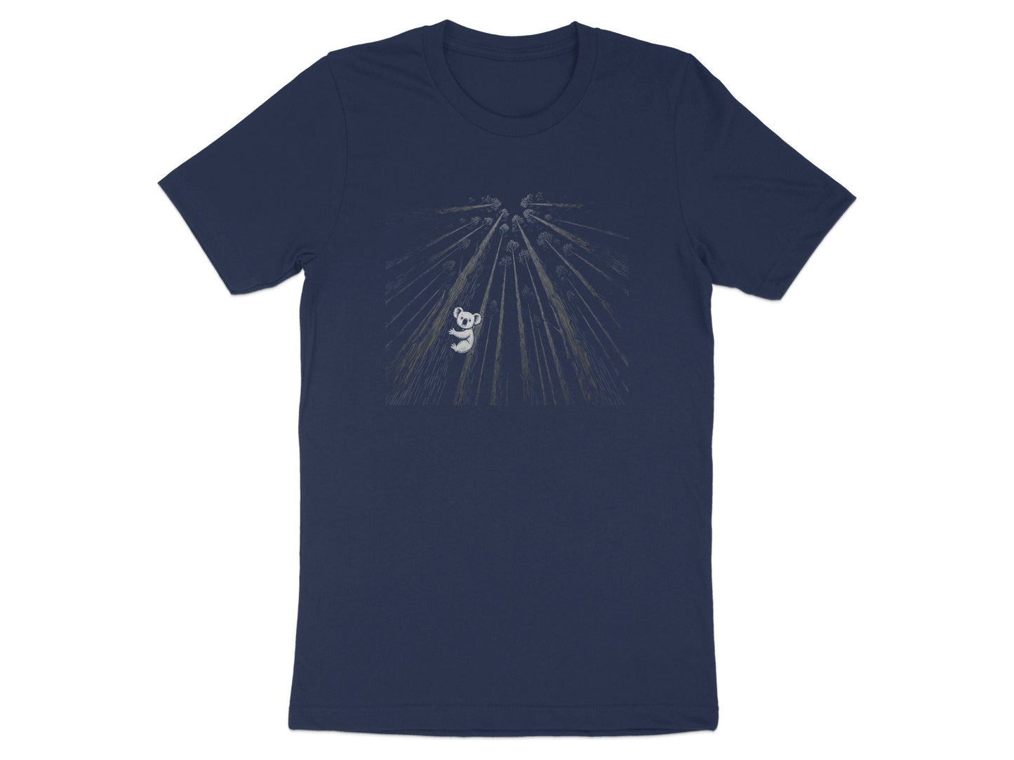 Minimalist Koala Tall Trees T-Shirt | Artistic Nature Tee