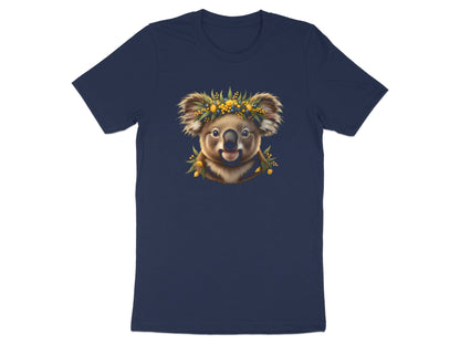 Koala with Wattle Flower Crown T-Shirt | Native Floral Tee