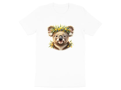 Koala with Wattle Flower Crown T-Shirt | Native Floral Tee