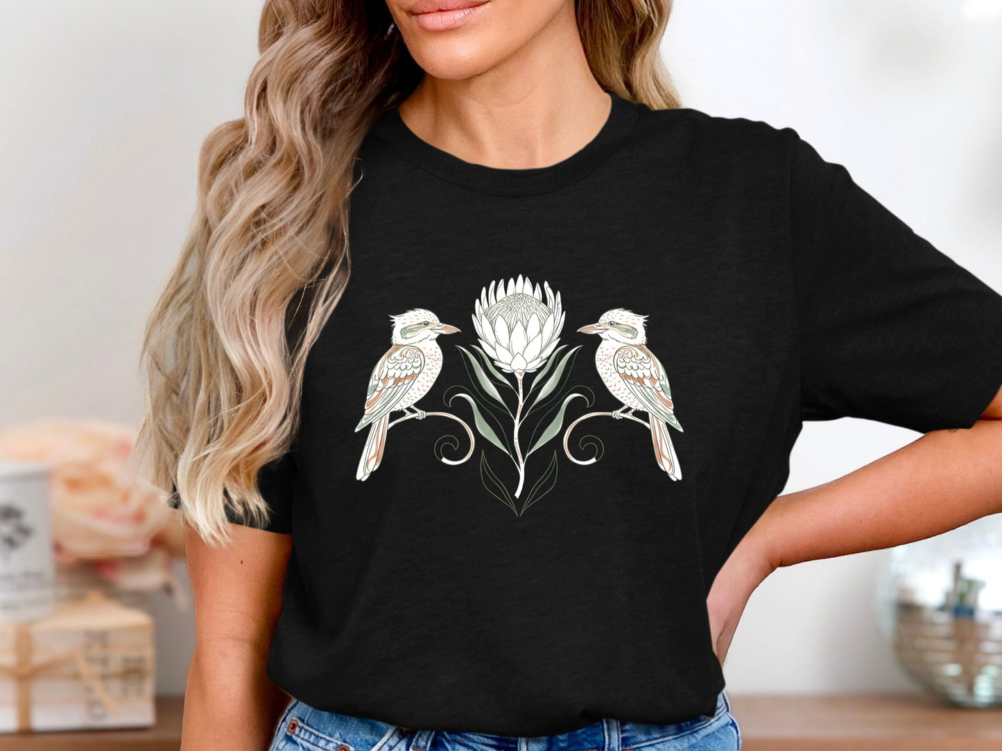 Kookaburras & Protea Floral T-Shirt | Australian Botanical Tee