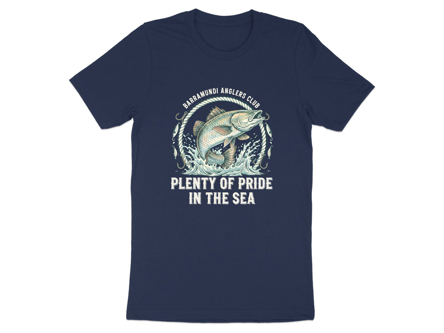 Leaping Barramundi Graphic T-Shirt - Black / Pride Australia