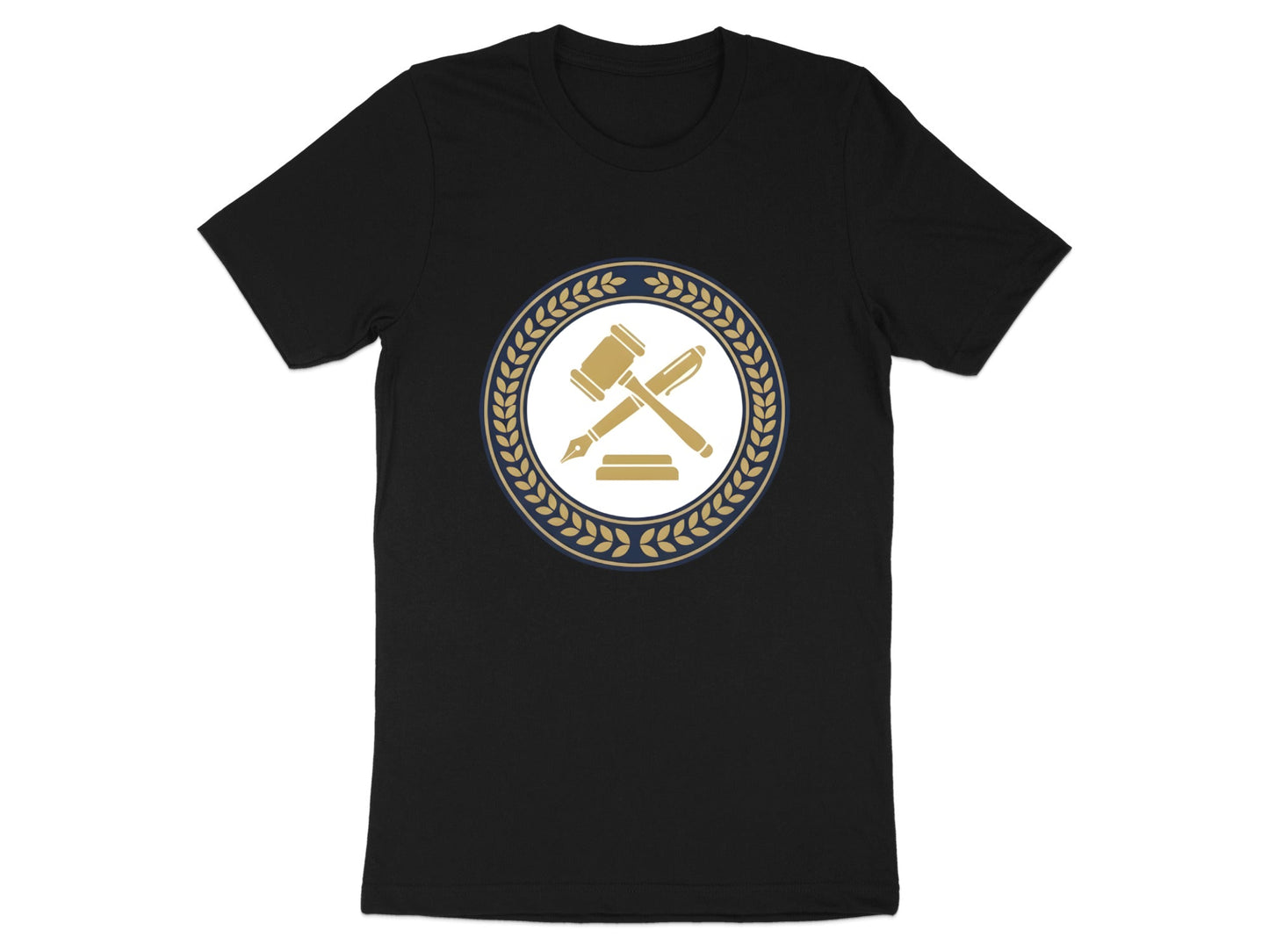Legal Gavel & Pen Heritage T-Shirt - Law Professional Logo Tee