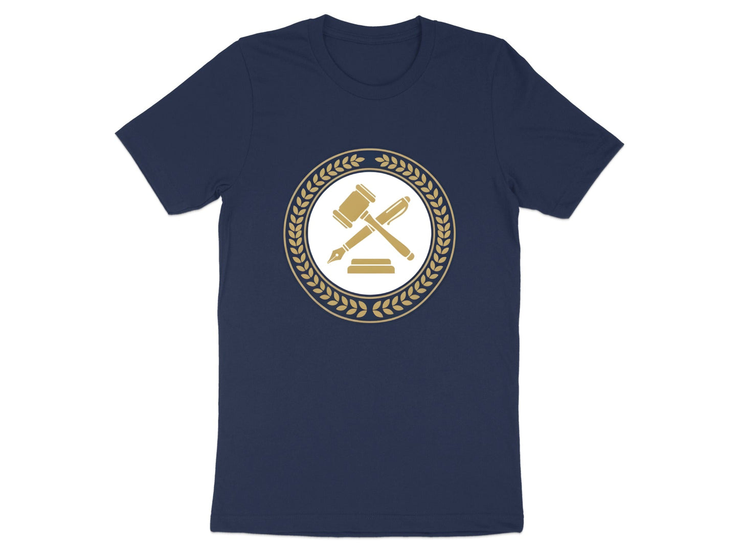 Legal Gavel & Pen Heritage T-Shirt - Law Professional Logo Tee