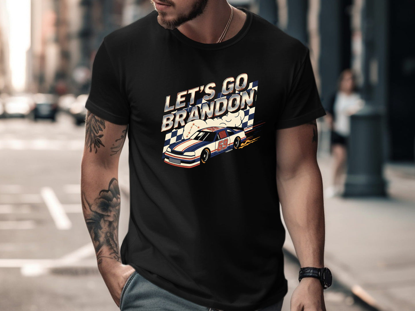 Let's Go Brandon Race Car Graphic T-Shirt
