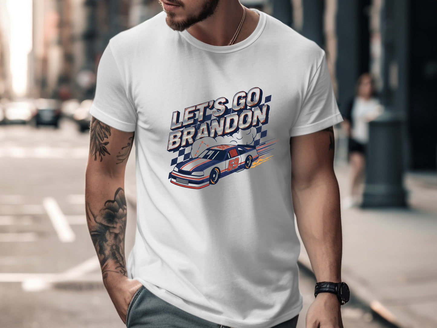 Let's Go Brandon Race Car Graphic T-Shirt
