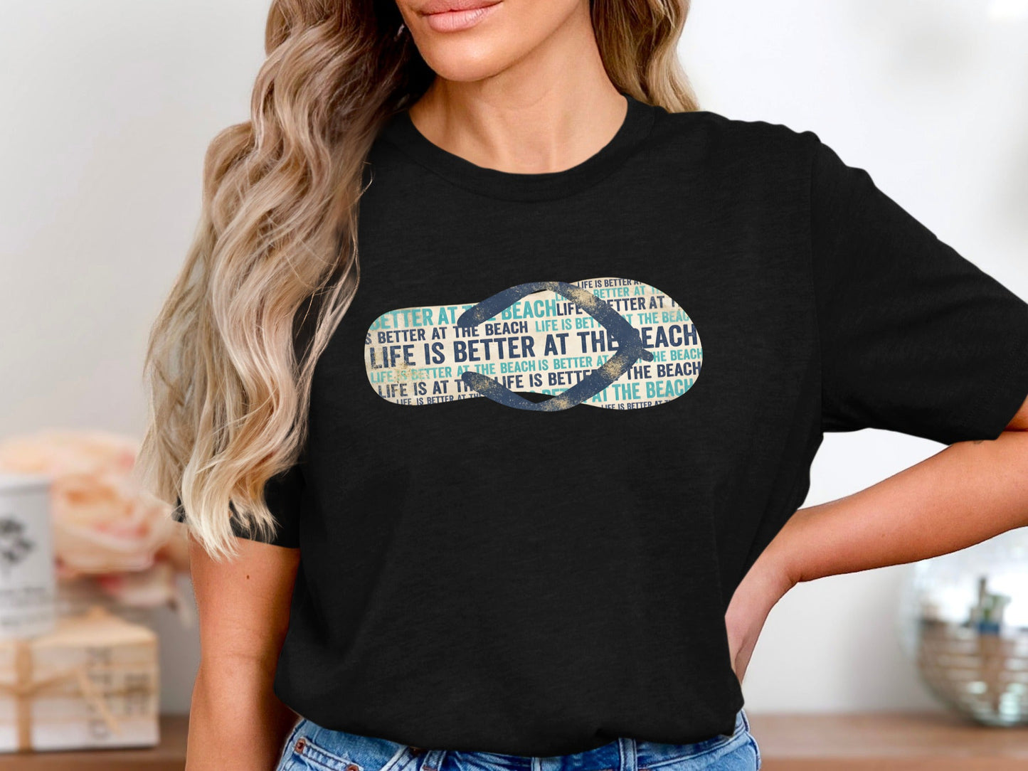 'Life's Better at the Beach' Slogan T-Shirt
