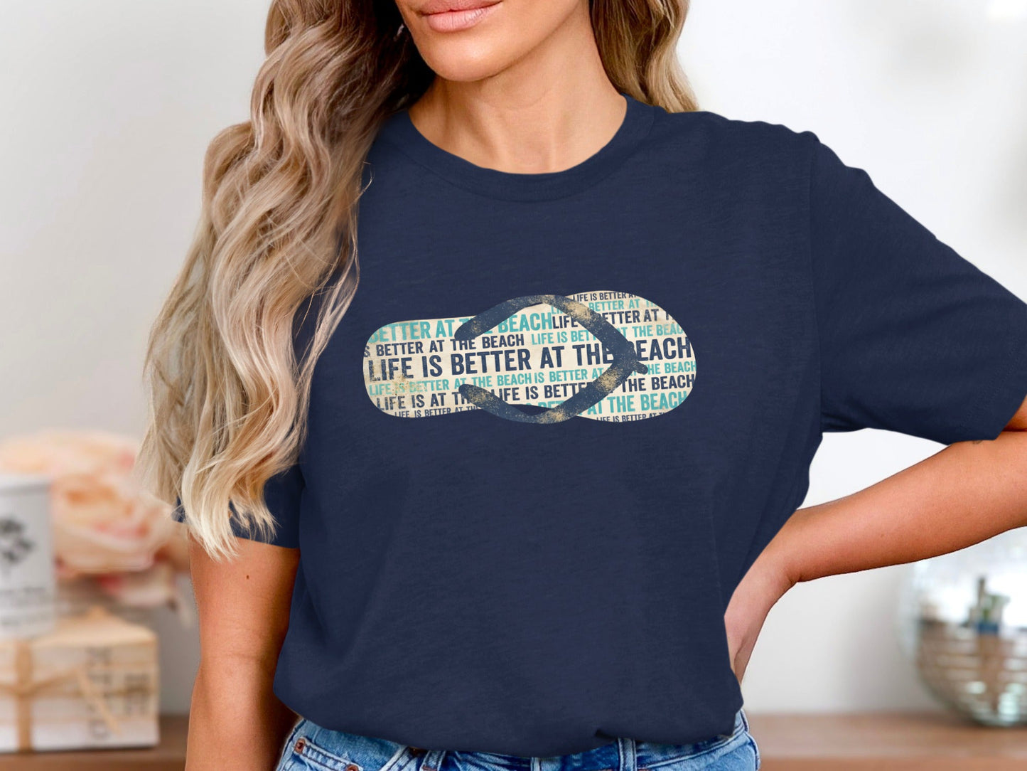 'Life's Better at the Beach' Slogan T-Shirt