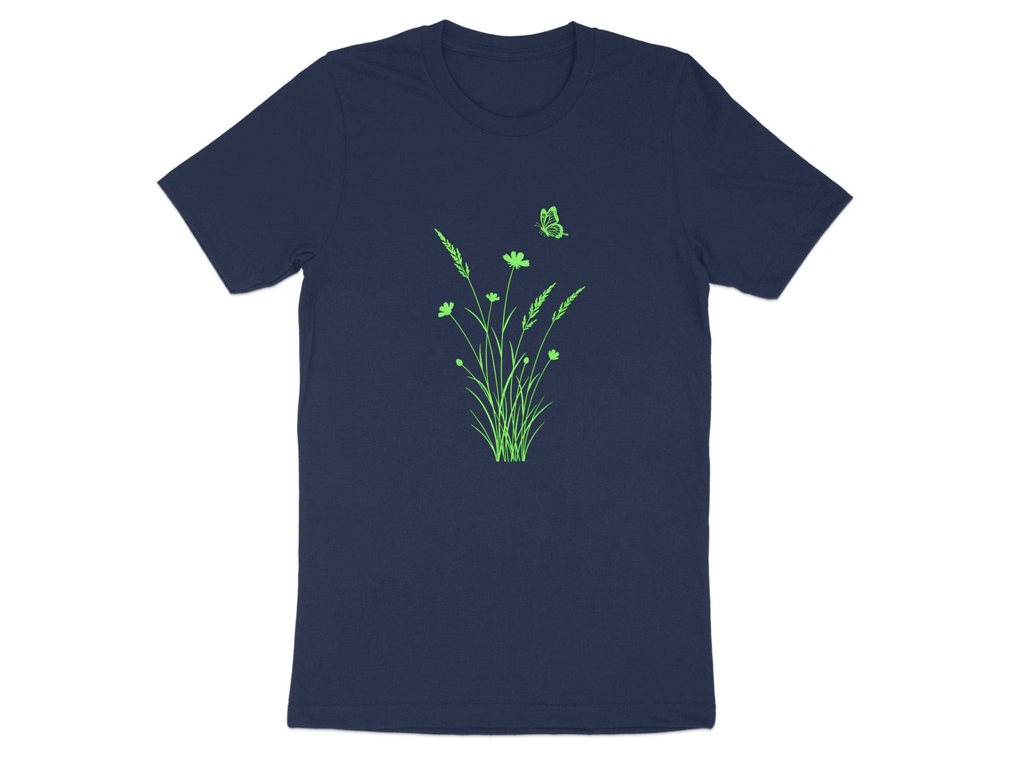 Minimalist Floral Delicate Wildflower & Butterfly T-Shirt