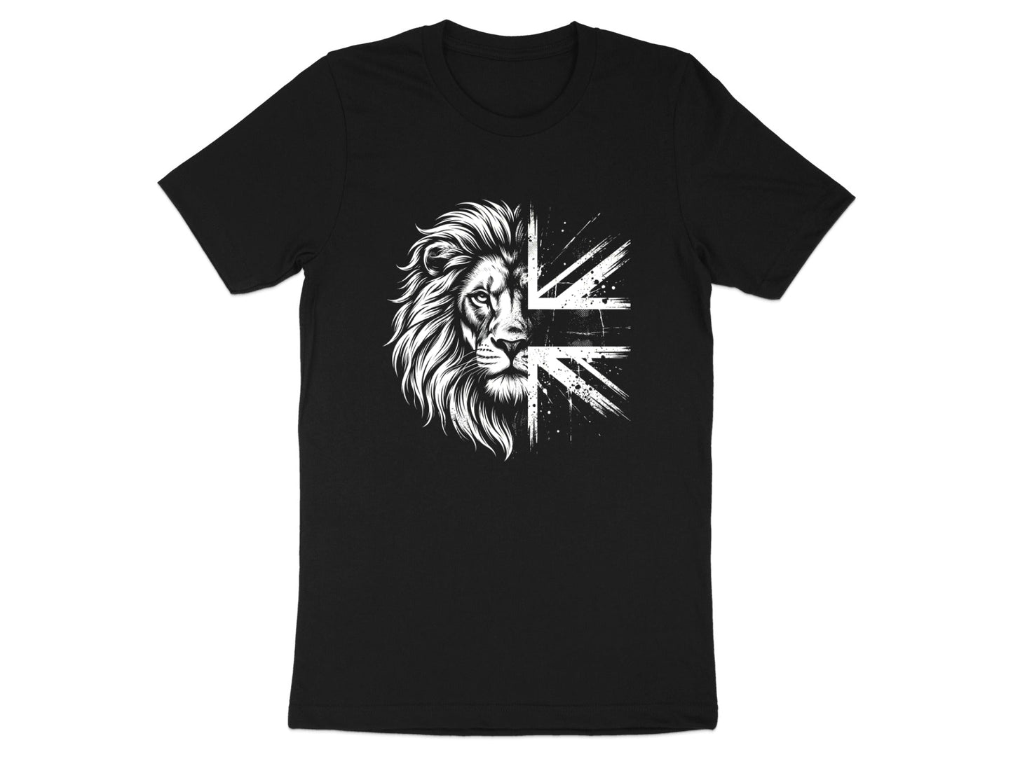 British Lion & Union Jack Half-Face T-Shirt - Bold Graphic