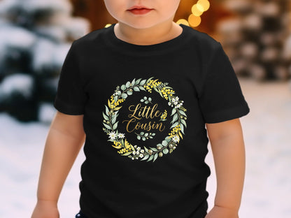 Little Cousin Aesthetic Watercolor Floral Wreath Tee