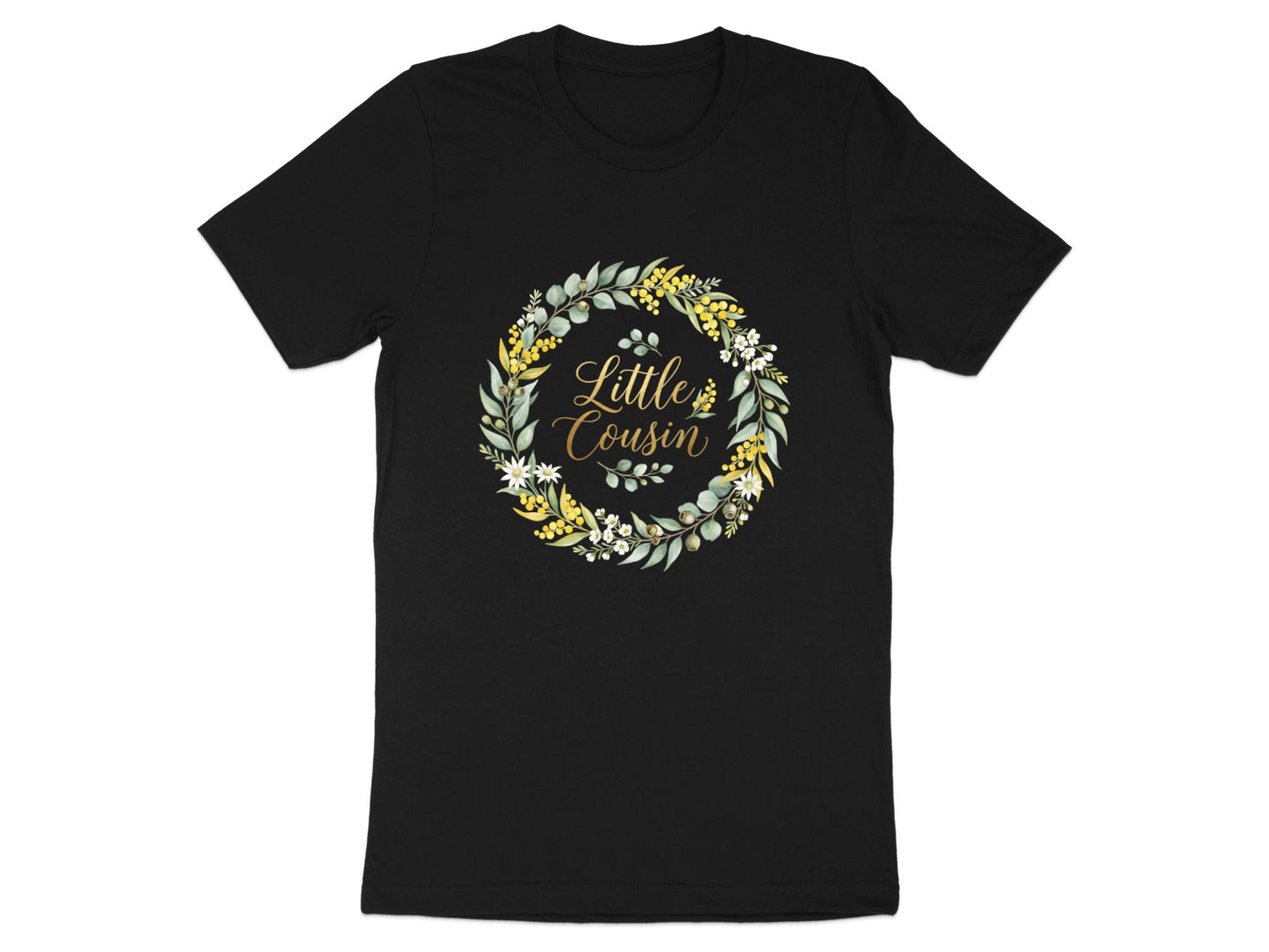 Little Cousin Aesthetic Watercolor Floral Wreath Tee