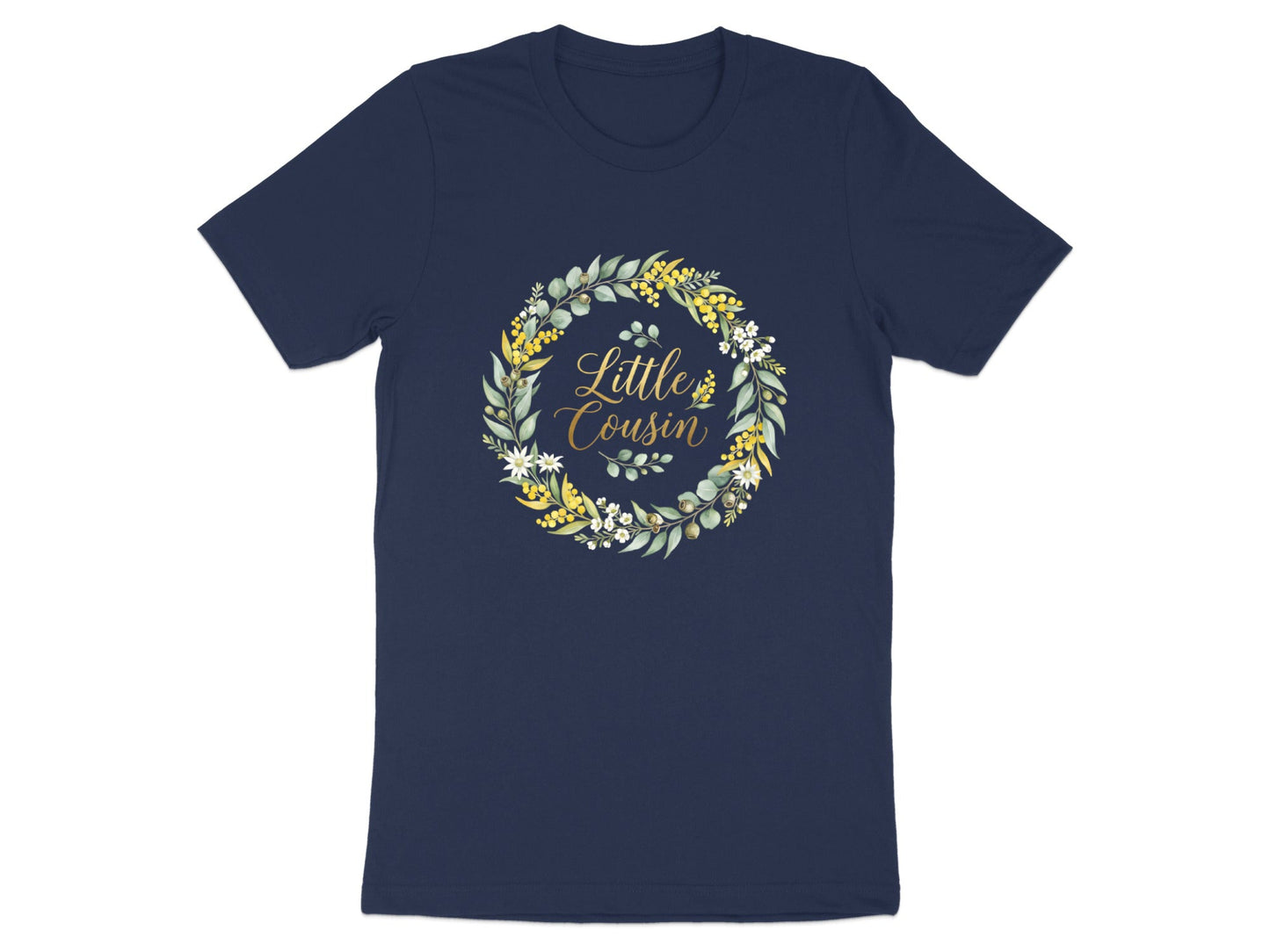 Little Cousin Aesthetic Watercolor Floral Wreath Tee