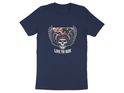 Live to Ride Australian Flag Biker T-Shirt