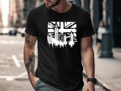 London Skyline & Union Jack T-Shirt - Iconic Landmark Art