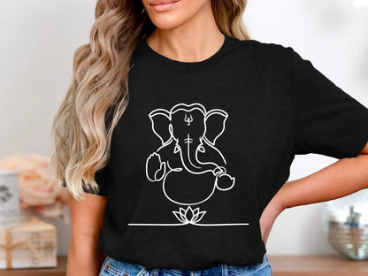 Lord Ganesha Minimalist Line Art Tee
