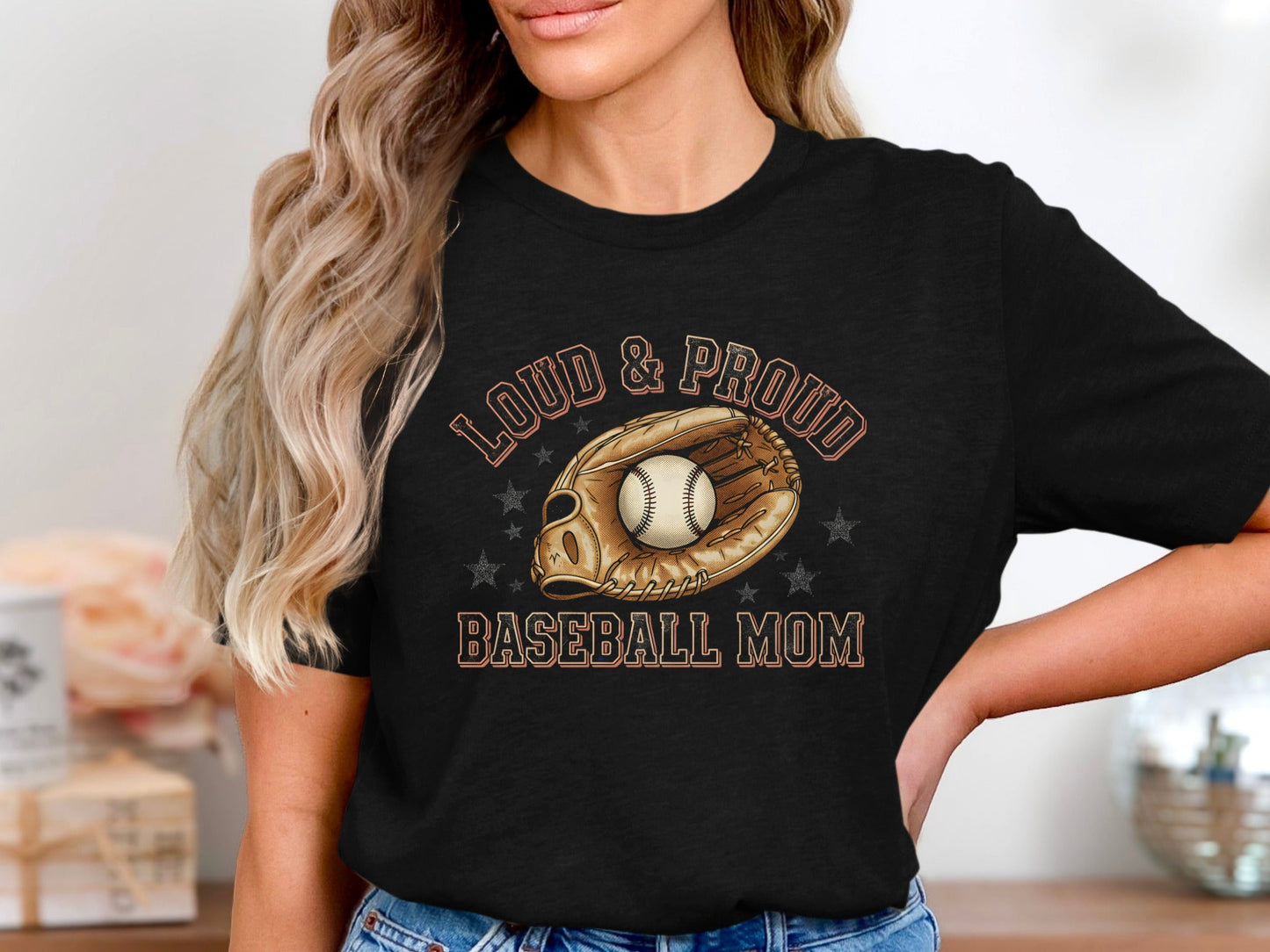 Loud & Proud Baseball Mom Tee - Vintage Distressed Glove Shirt