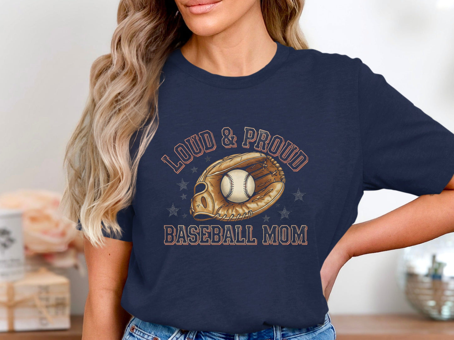 Loud & Proud Baseball Mom Tee - Vintage Distressed Glove Shirt