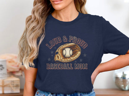 Loud & Proud Baseball Mom Tee - Vintage Distressed Glove Shirt