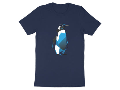 Low Poly Geometric Penguin T-Shirt - Modern Blue Tech Art