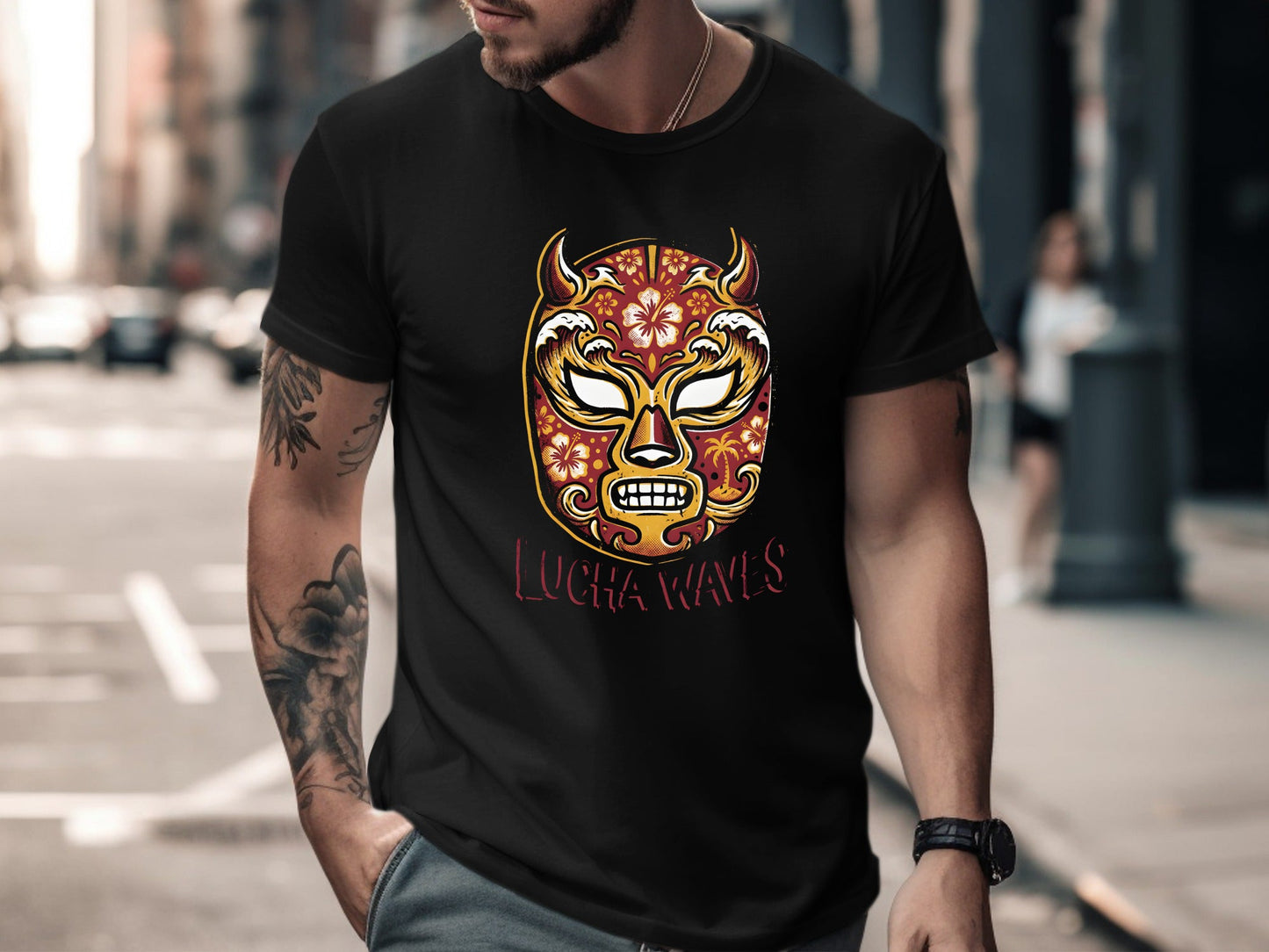 Lucha Waves Mexican Wrestling Mask T-Shirt