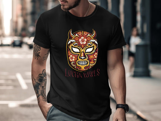 Lucha Waves Mexican Wrestling Mask T-Shirt