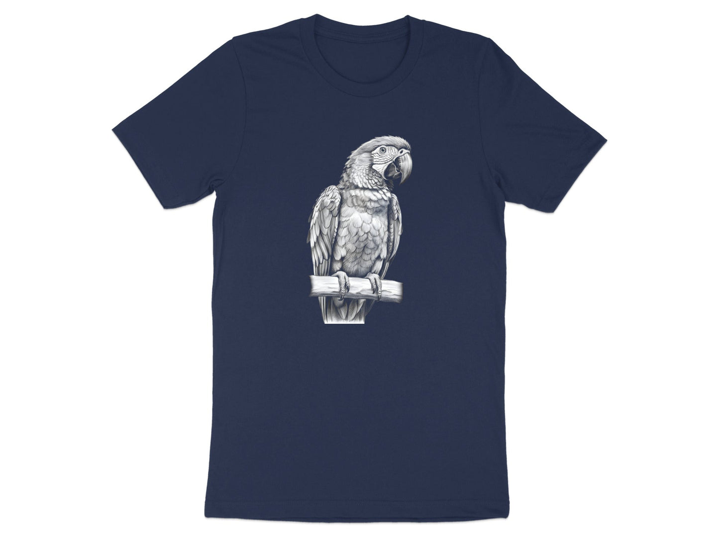 Macaw Parrot Detailed Pencil Sketch Artistic T-Shirt