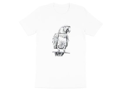 Macaw Parrot Detailed Pencil Sketch Artistic T-Shirt