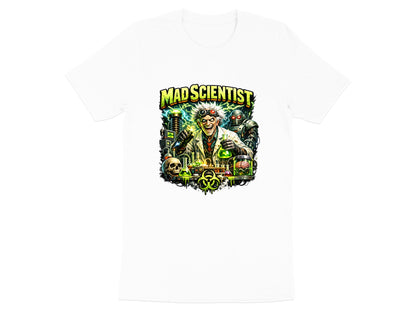 Mad Scientist Retro Illustration T-Shirt - Sci-Fi Lab Tee