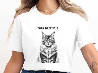 Born To Be Wild Maine Coon Cat T-Shirt