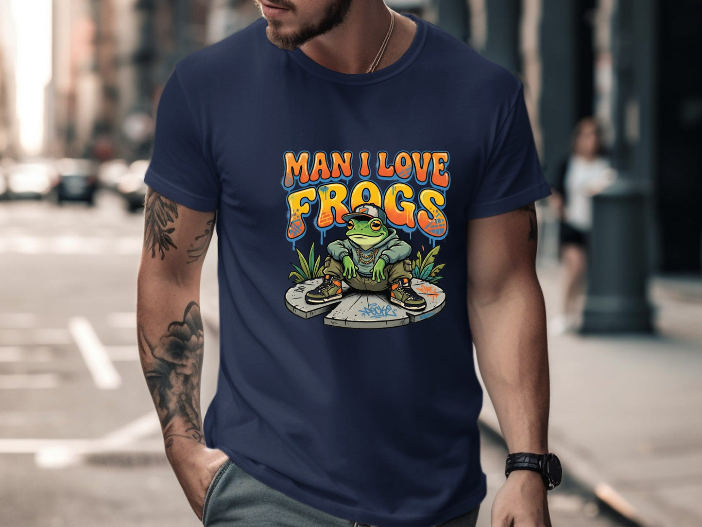 Man I Love Frogs Graffiti Style T-Shirt
