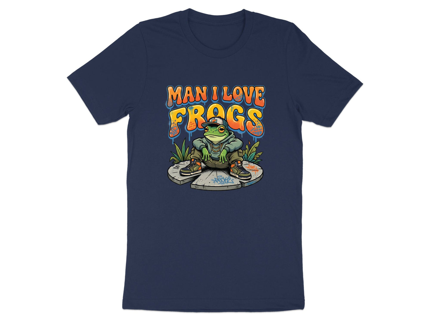 Man I Love Frogs Graffiti Style T-Shirt