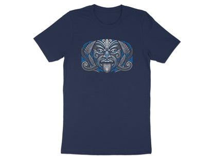 Maori Tribal Warrior Face T-Shirt - Haka Inspired Graphic Tee