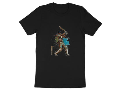 The Batsman Abstract Paint Splatter Cricket Tee
