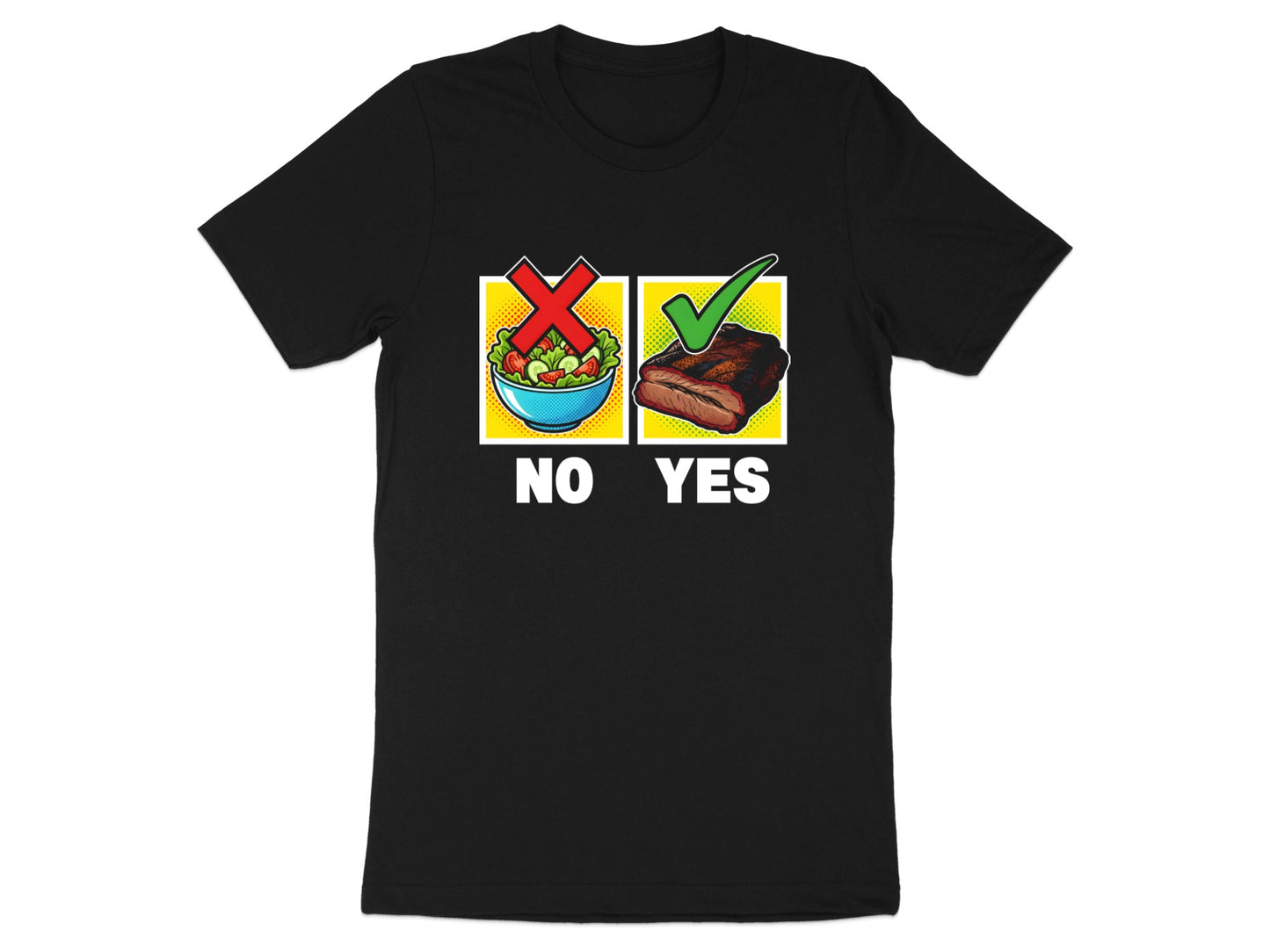 "Meat Over Salad" Funny BBQ Humour T-Shirt