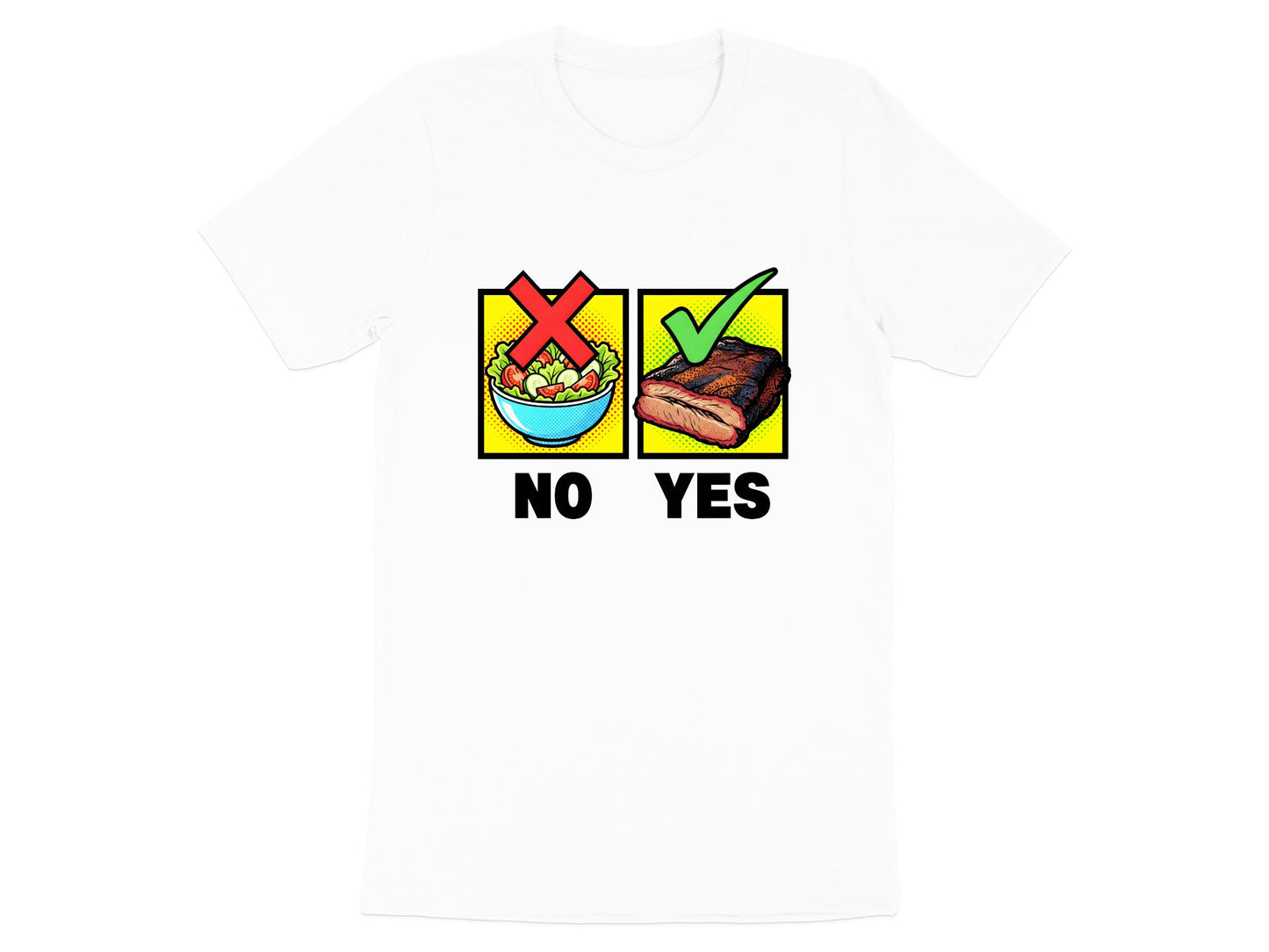 "Meat Over Salad" Funny BBQ Humour T-Shirt
