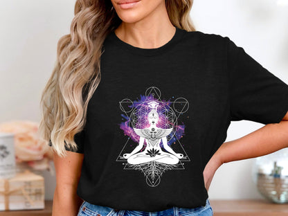 Sacred Geometry Buddha Space T-Shirt