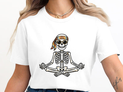Chill Skeleton Meditating Yoga T-Shirt