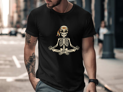 Chill Skeleton Meditating Yoga T-Shirt