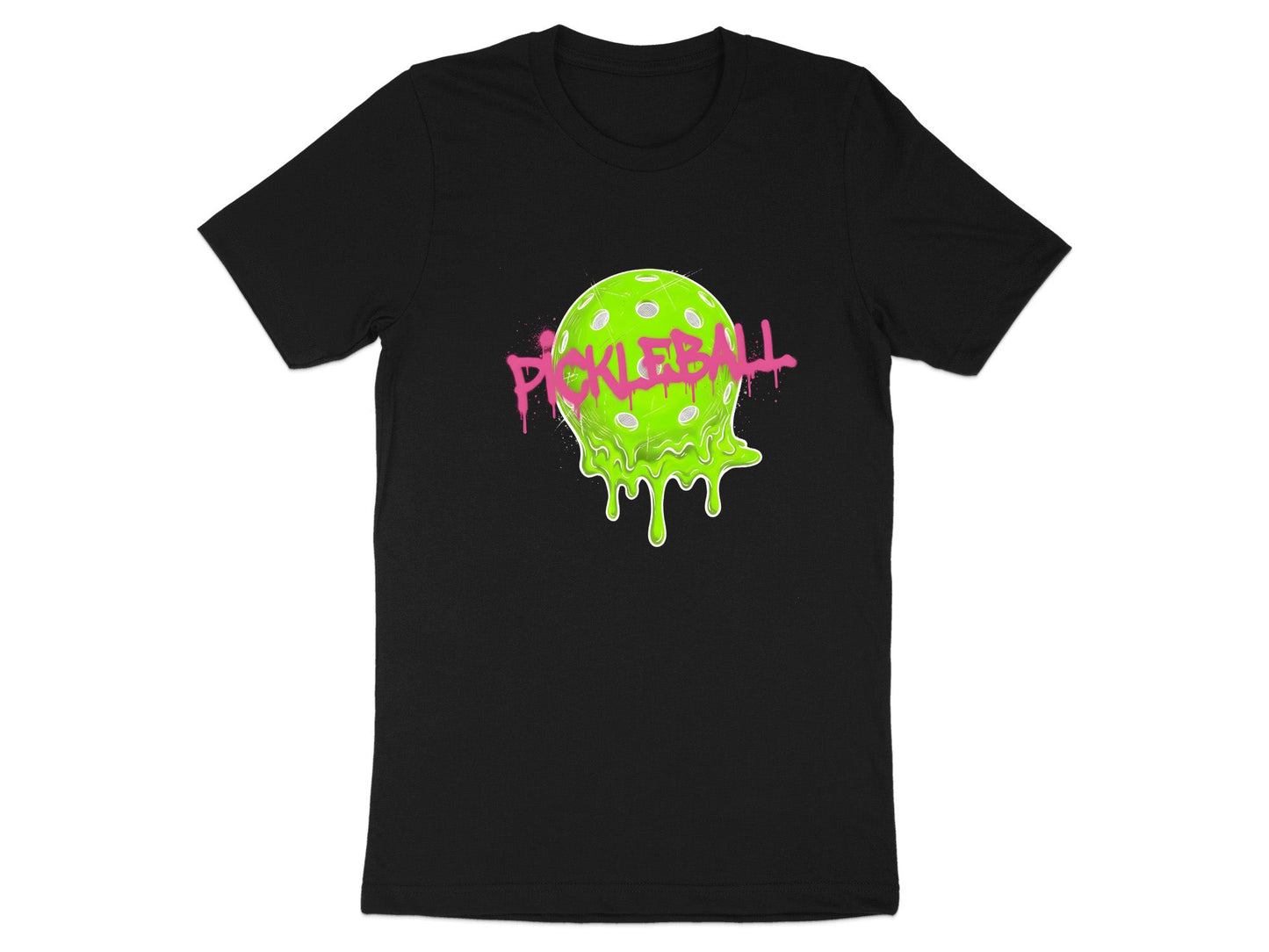 Melting Neon Pickleball Streetwear Graphic T-Shirt