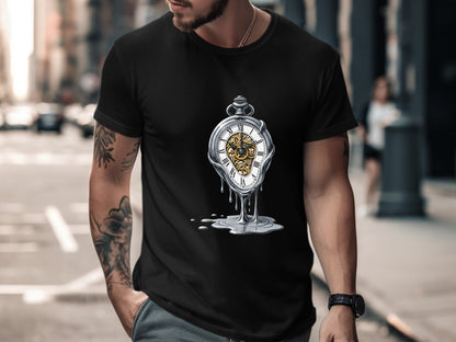Melting Pocket Watch Surrealist Time Graphic Tee