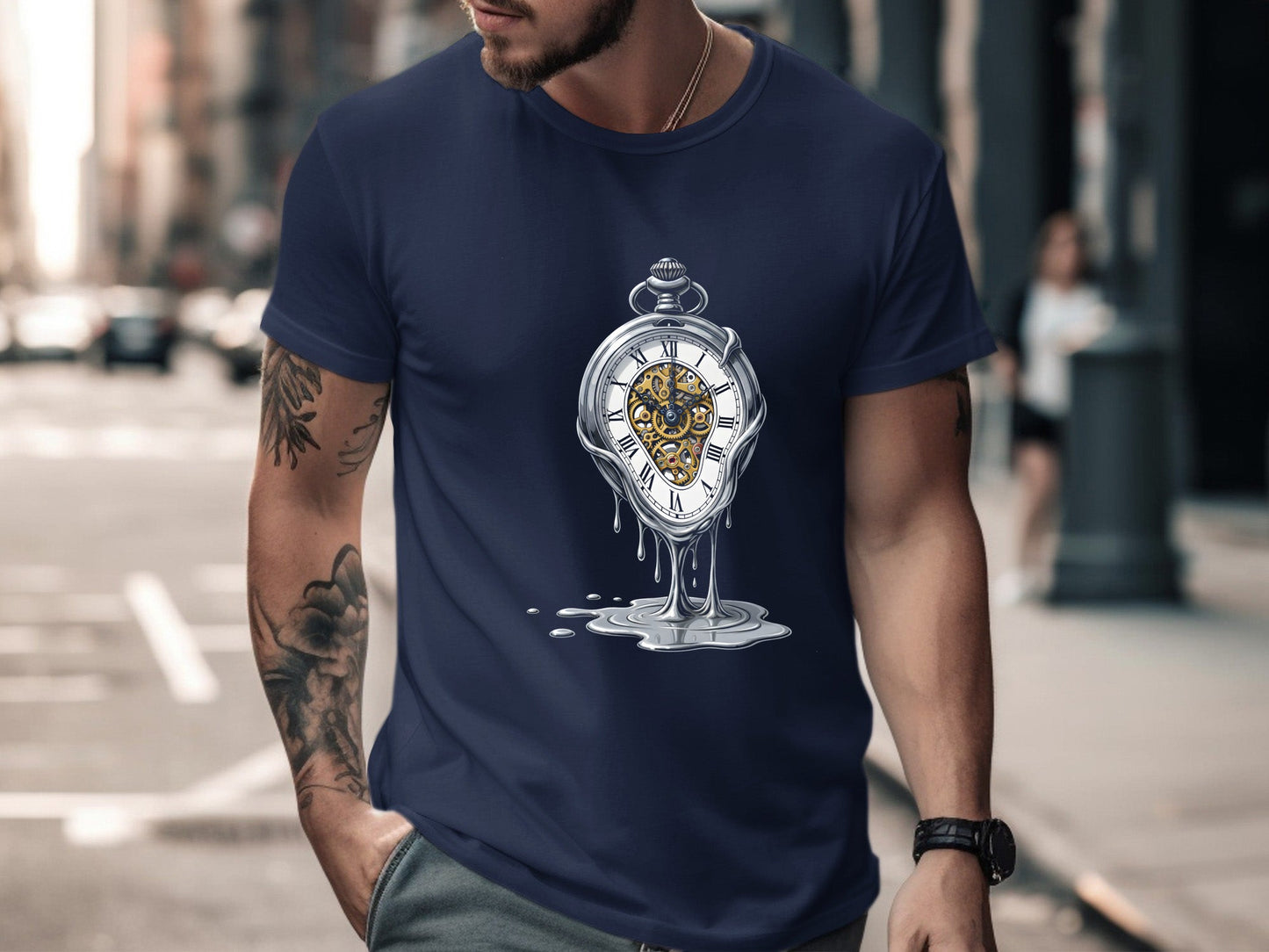 Melting Pocket Watch Surrealist Time Graphic Tee