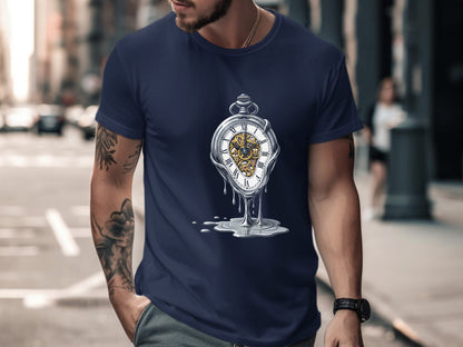 Melting Pocket Watch Surrealist Time Graphic Tee
