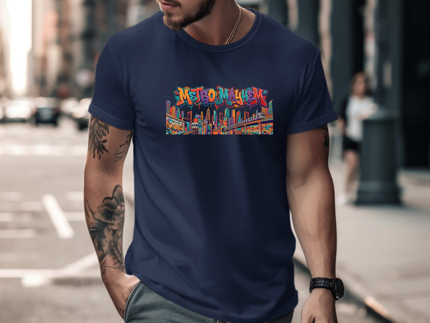 Metro Mayhem City Skyline Graffiti Graphic Tee