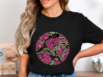 Microscopic Cell Pattern T-Shirt - Abstract Biology Art